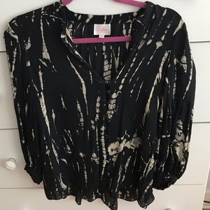 Black & cream Parker Blouse Small